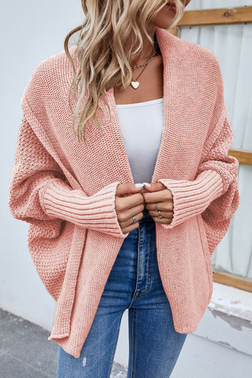 Brielle Open Front Batwing Sleeve Cardigan - Pink - SOLD OUT