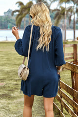 Emma Button Front Playsuit - Navy