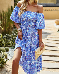 Isla Floral Midi Dress - Blue - SOLD OUT