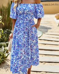 Isla Floral Midi Dress - Blue - SOLD OUT