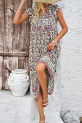 Emily V-Neck Floral Print Dress - SOLD OUT