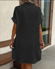 Kristy Cotton Shirt Dress - Black