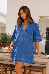 Anna Short Sleeve Denim Dress - SOLD OUT
