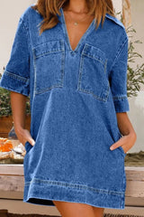 Anna Short Sleeve Denim Dress - SOLD OUT