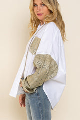 Petra Paisley Print Sleeve Shirt - White