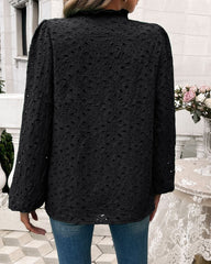 Isabella Cotton Embroidery Shirt - Black - LAST ONE
