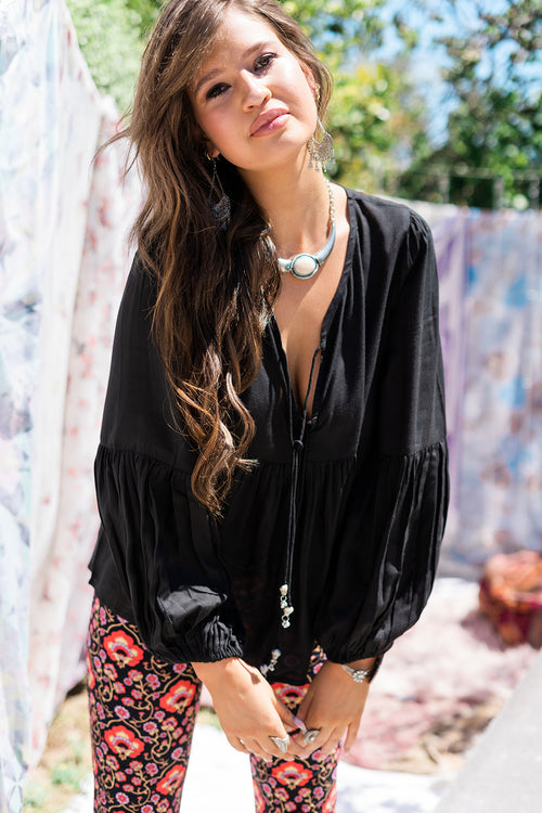 Wild Willow Gypsy Blouse - Midnight - LAST ONE
